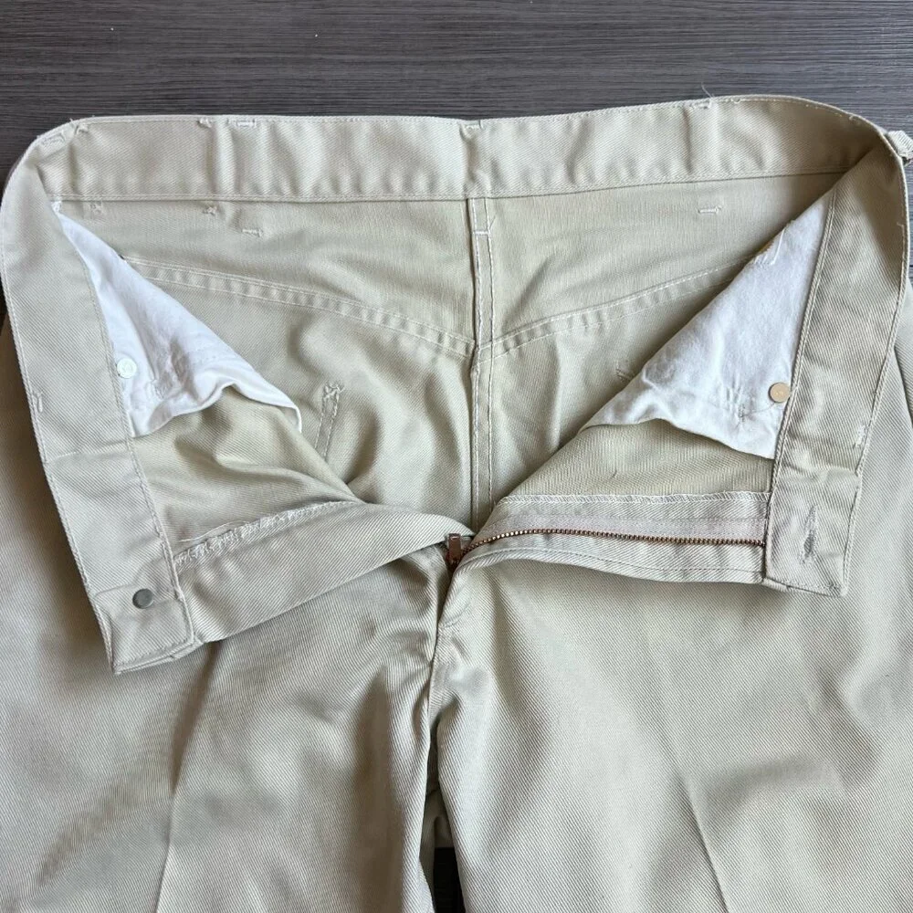 AS IS Vtg 70s Penney’s Ranchcraft Western Jeans Khaki Straight Leg Pants 35X28 - Picture 3 of 10